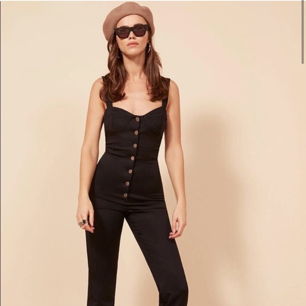 Reformation Black Jumpsuit
